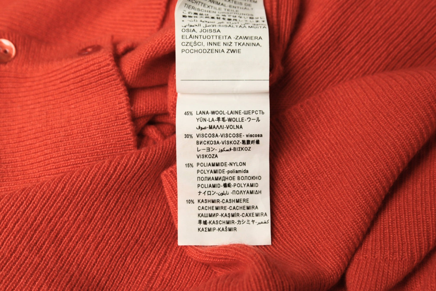 Benetton orange V - neck cardigan Size M UK 12 - KingsRoad1990
