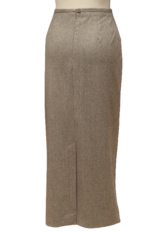 Monsoon beige dog tooth check wool column skirt