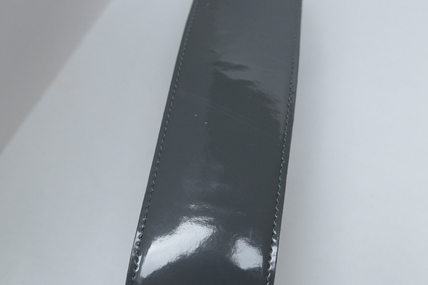 Benetton grey patent leather wide belt Size M UK 12 - KingsRoad1990