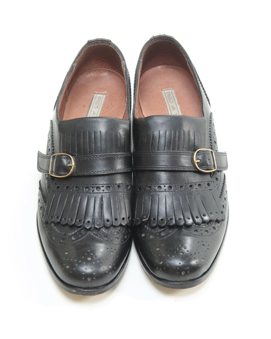Pied à Terre black leather brogues Size 5.5 - KingsRoad1990