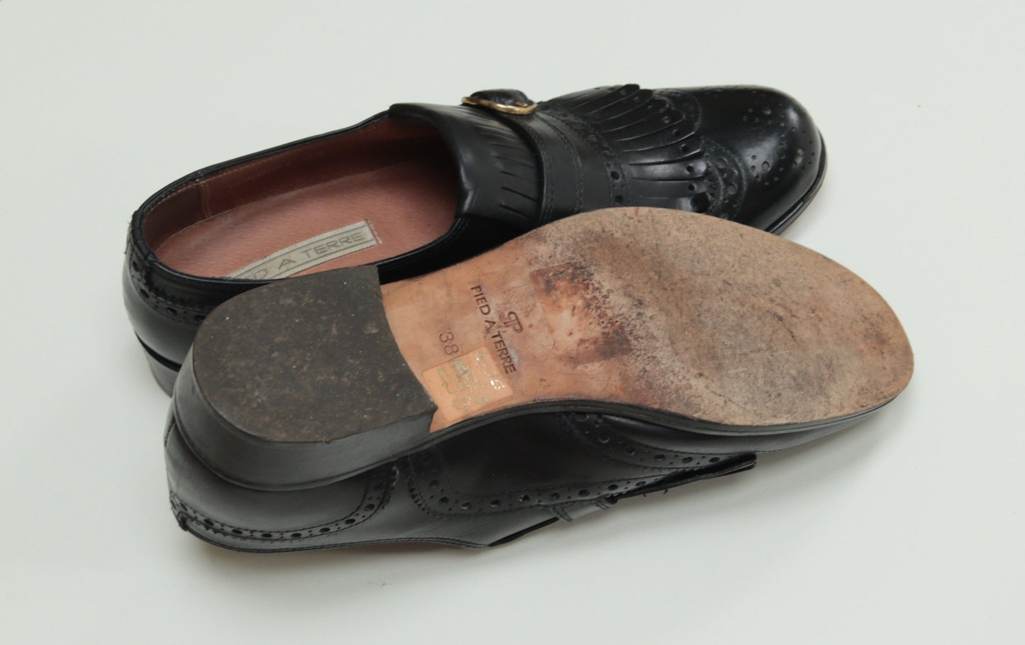 Pied à Terre black leather brogues Size 5.5 - KingsRoad1990