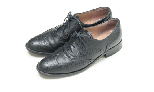 Pied à Terre black leather brogues Size 6 - KingsRoad1990