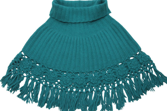 Jackpot dark teal wool blend poncho One Size - KingsRoad1990