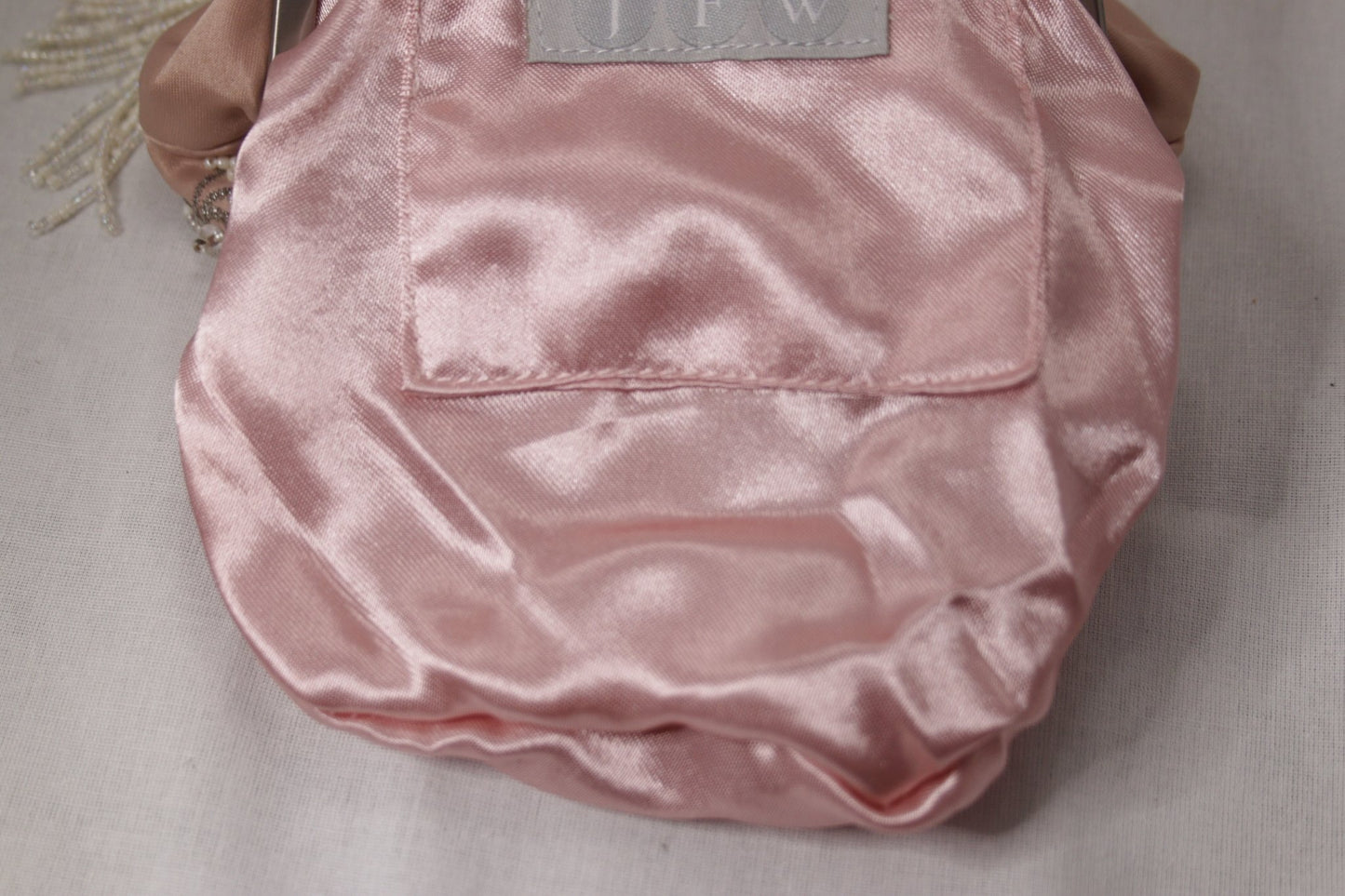 JFW pink satin beaded occasion bag - KingsRoad1990