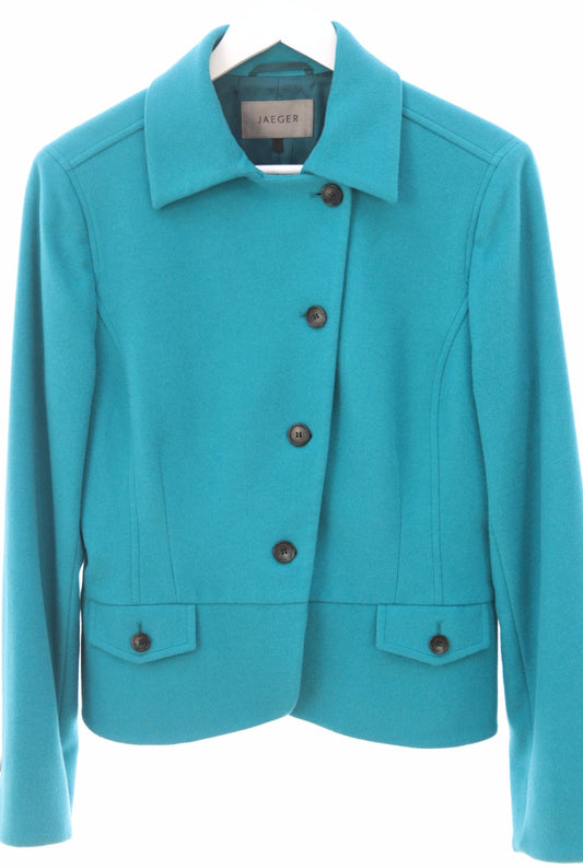 Jaeger peacock blue wool jacket Size 12 - 14 - KingsRoad1990