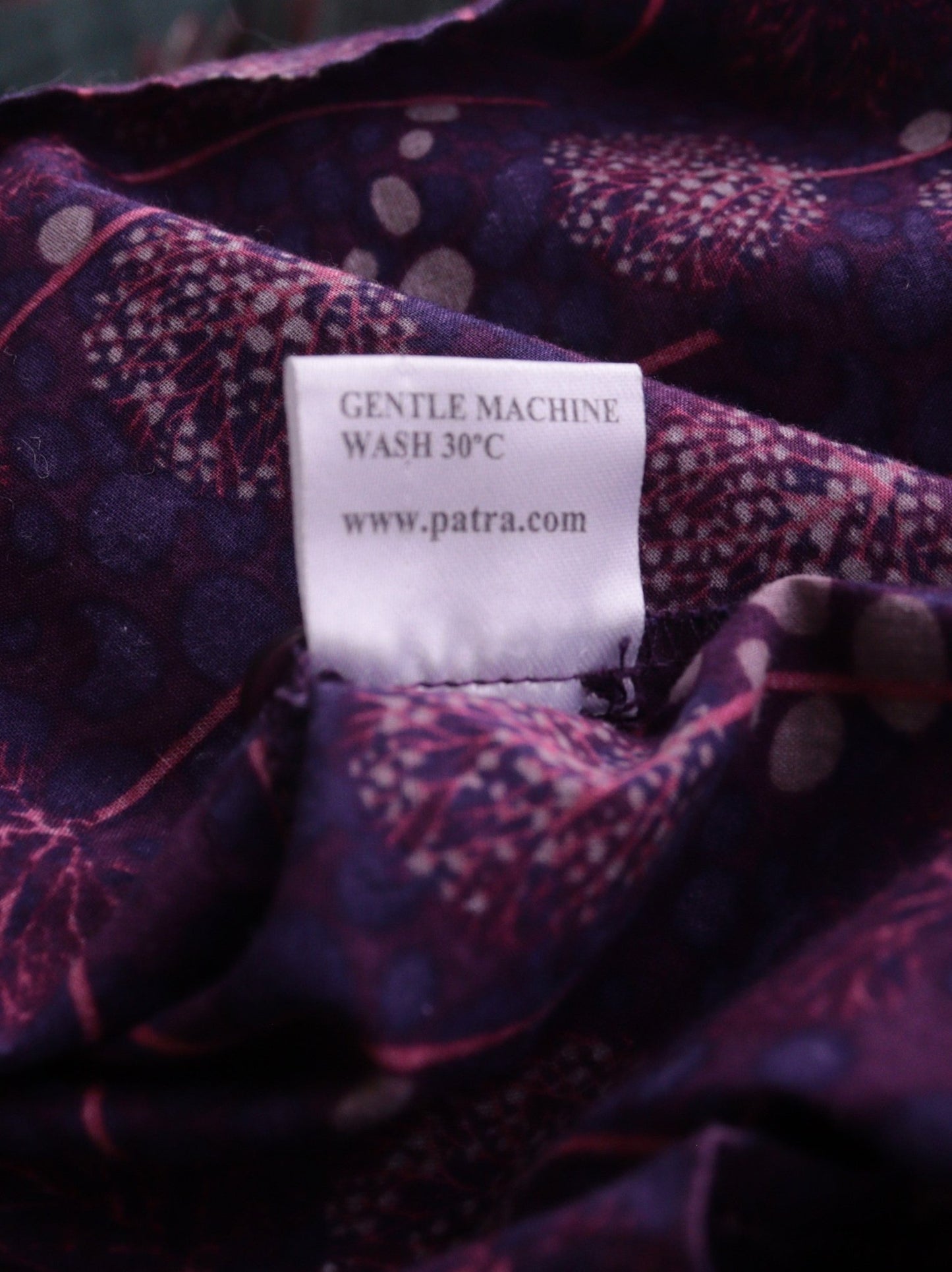 Patra purple seed head print cotton shirt Size 16 - KingsRoad1990