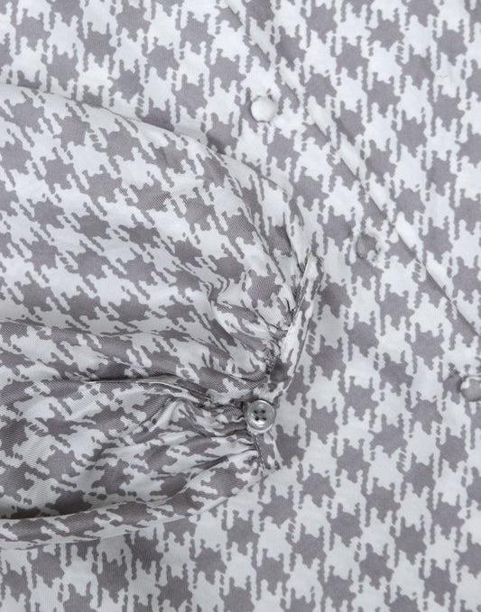 Episode white & grey dog tooth check silk blouse Size 16