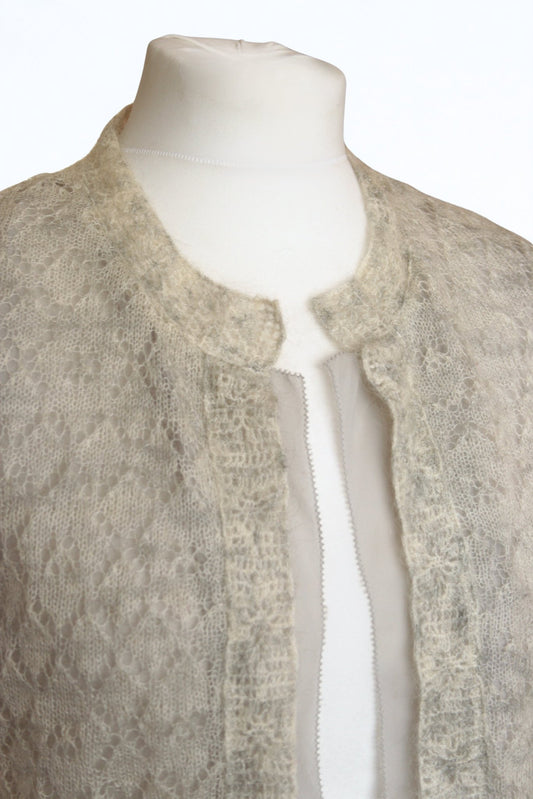 Episode pale grey mohair blend cardigan Size 12 - KingsRoad1990