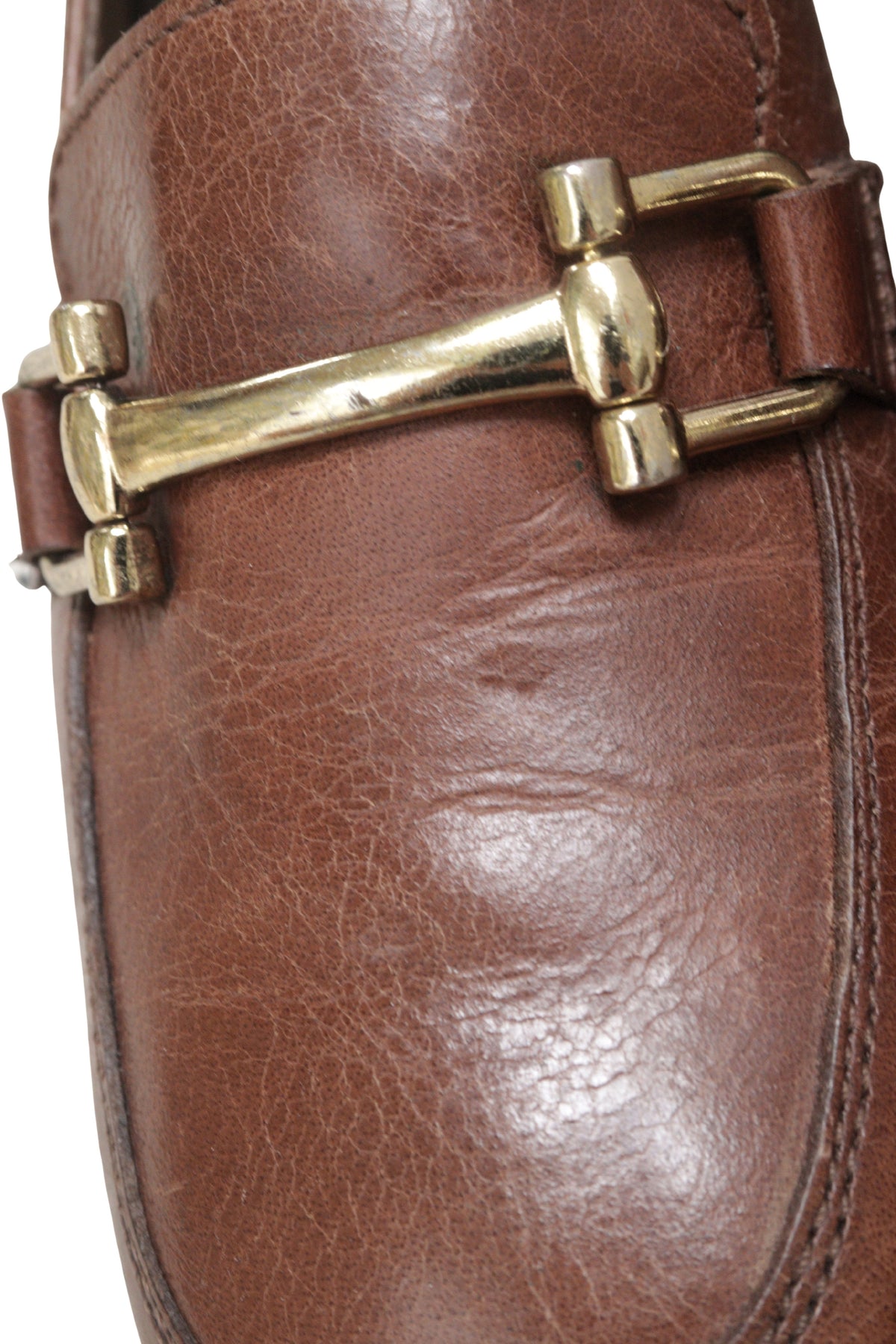 Linea tan leather block heel loafers Size 4