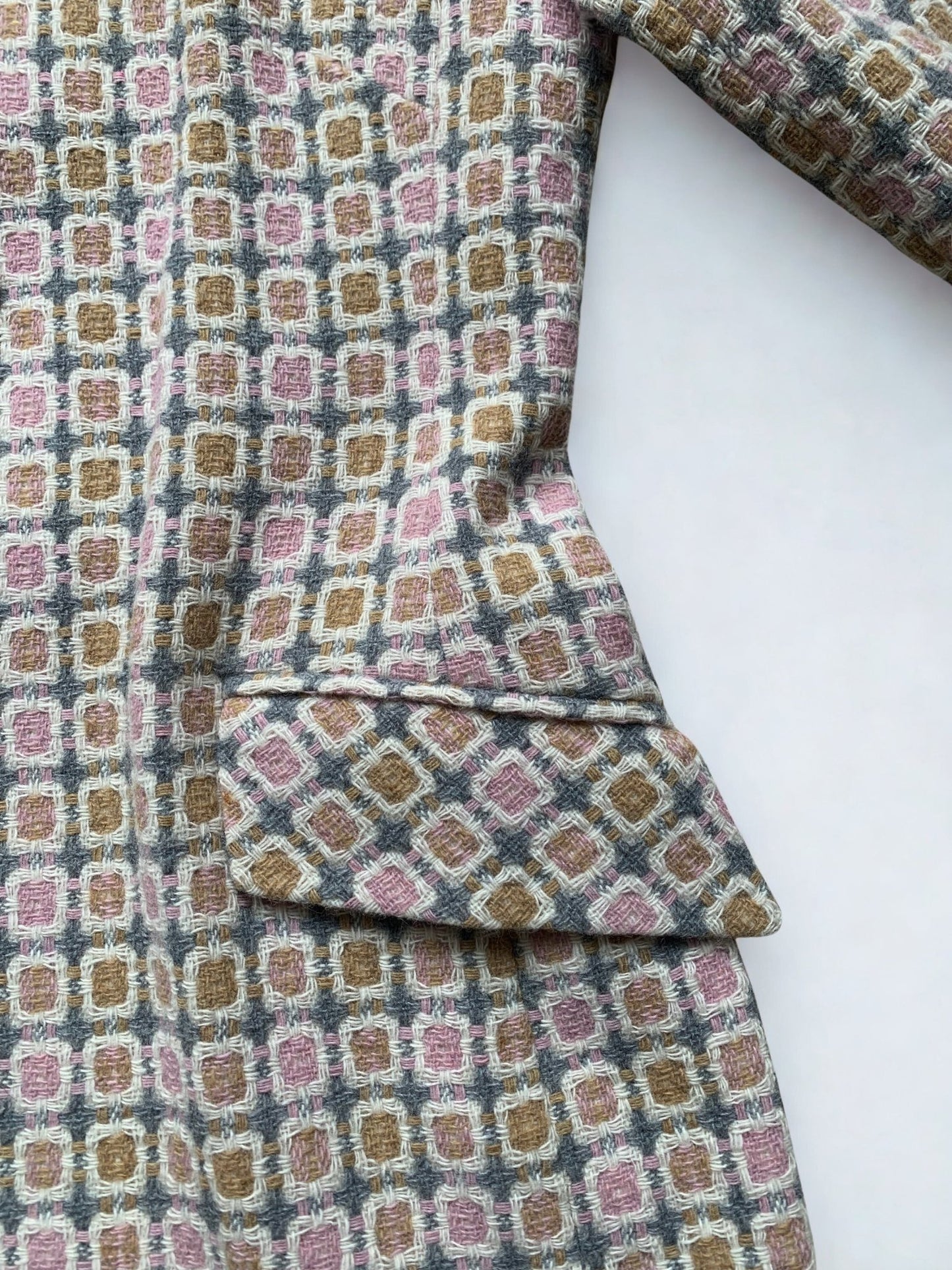 Next pink squares pattern wool coat Size 10 - KingsRoad1990