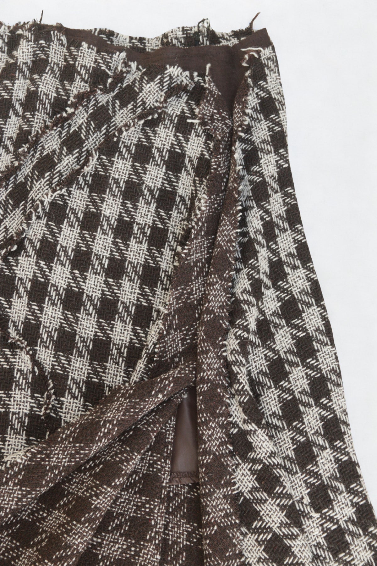 Almost Famous brown checked wool blend skirt Size 16