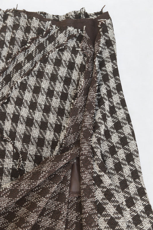 Almost Famous brown checked wool blend skirt Size 16