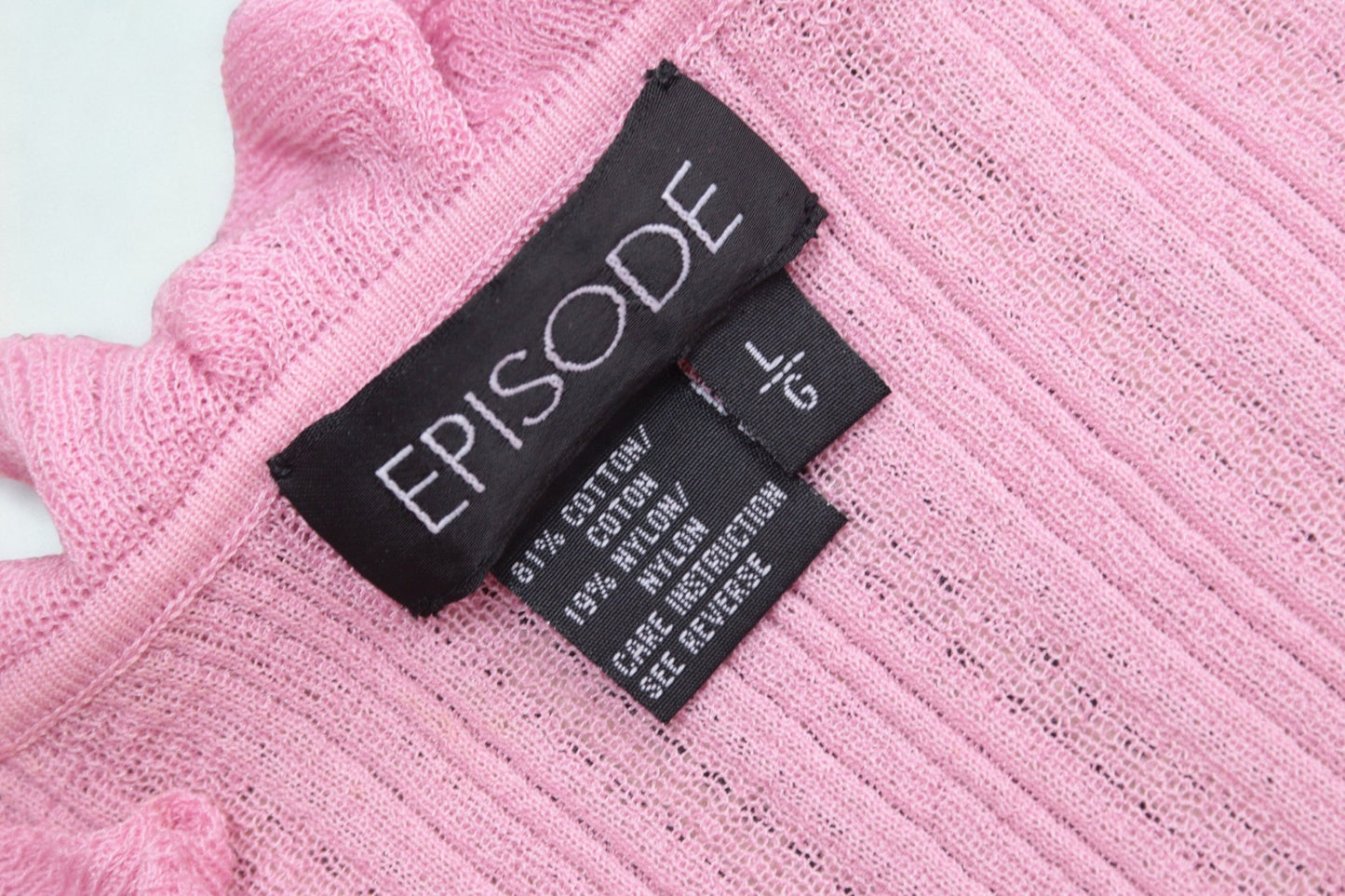Episode pink ribbed cotton top Size 10 - KingsRoad1990