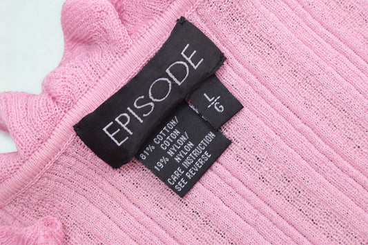 Episode pink ribbed cotton top Size 10 - KingsRoad1990