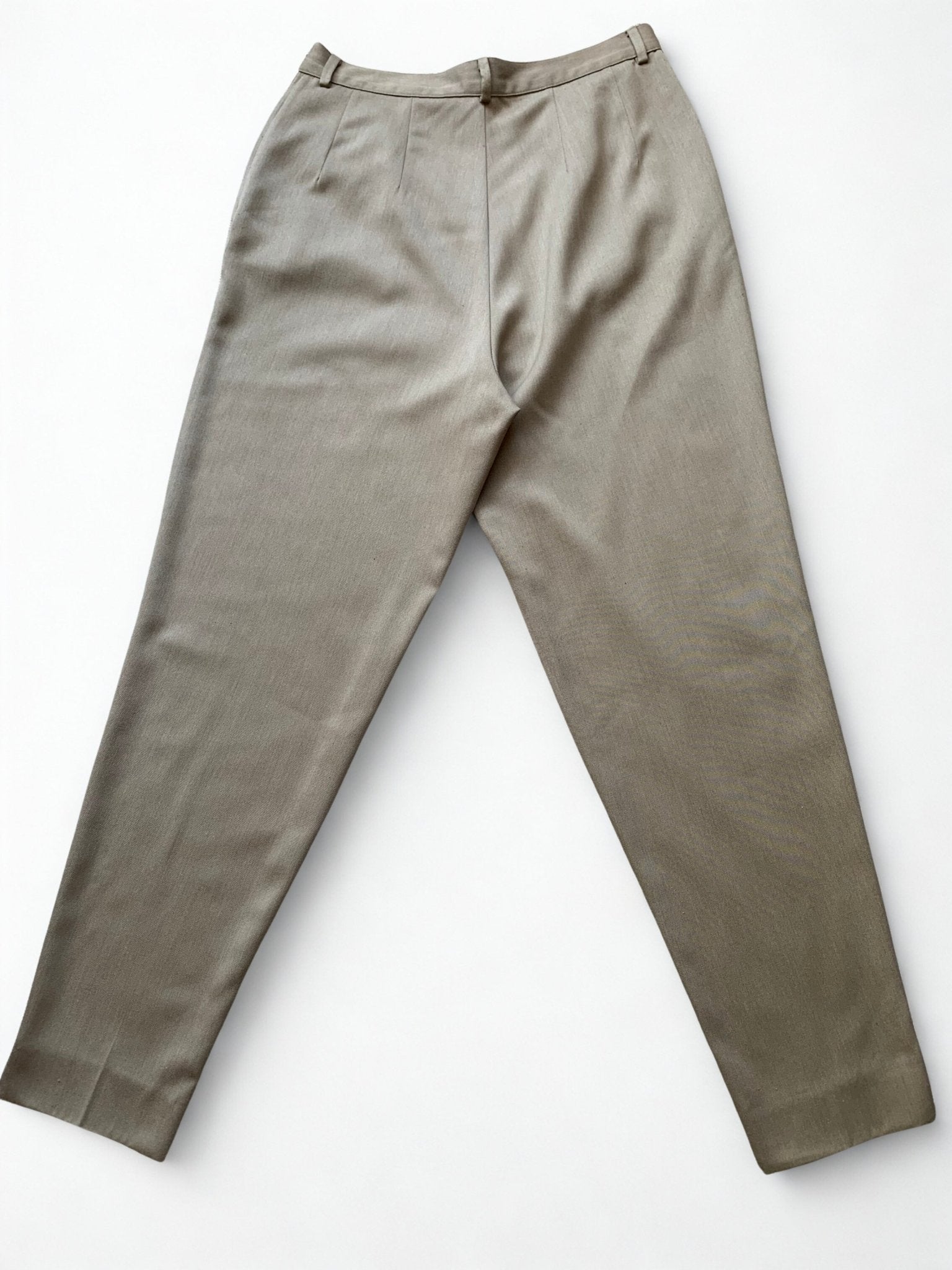 Benetton beige tapered pleat top trousers Size 12 - KingsRoad1990
