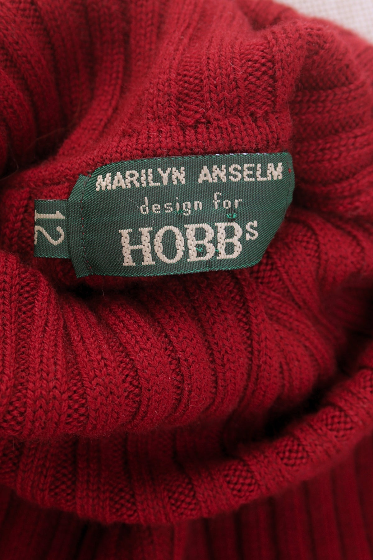 Hobbs Marilyn Anselm cherry red ribbed turtleneck jumper