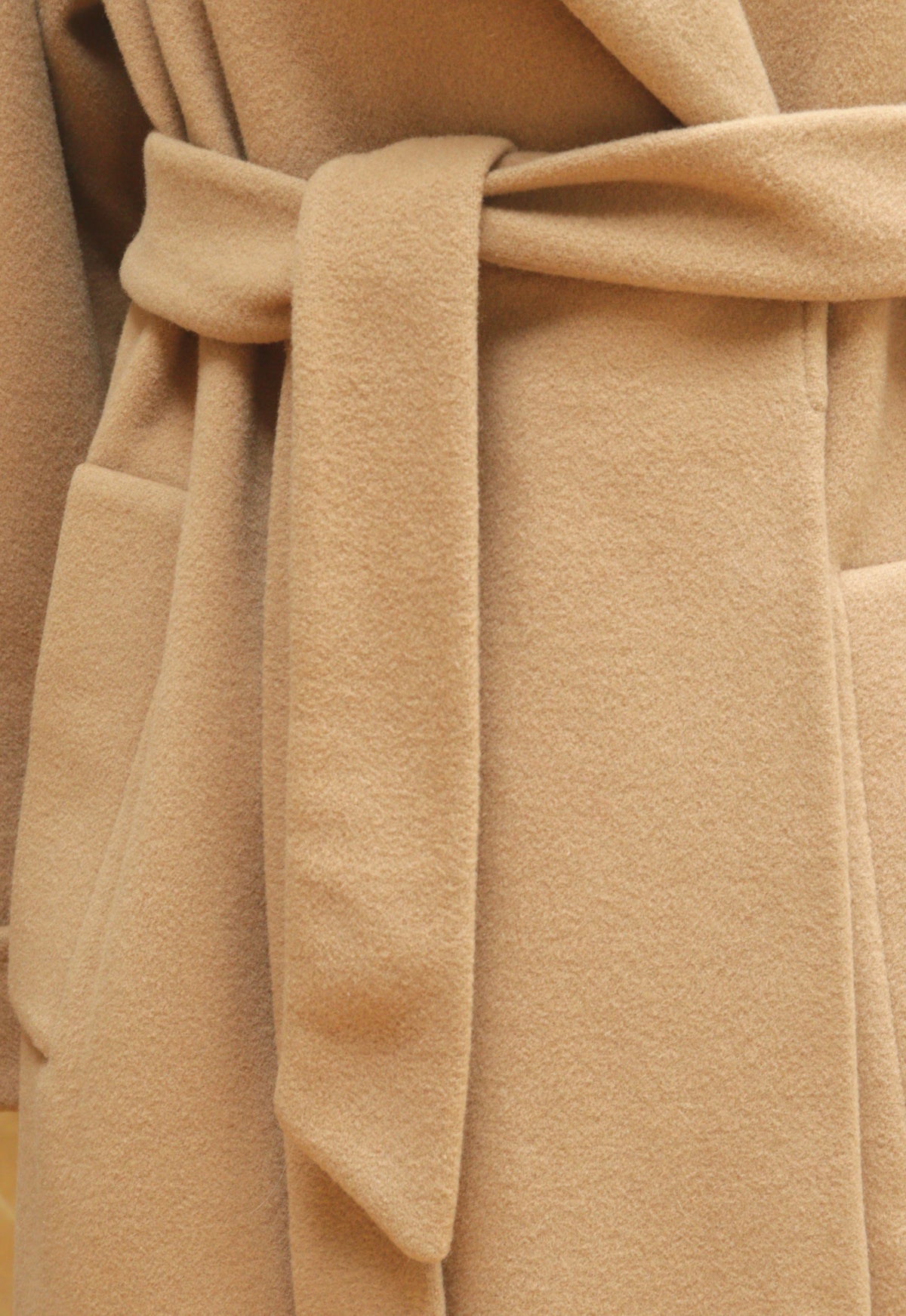 Monsoon camel wool wrap coat