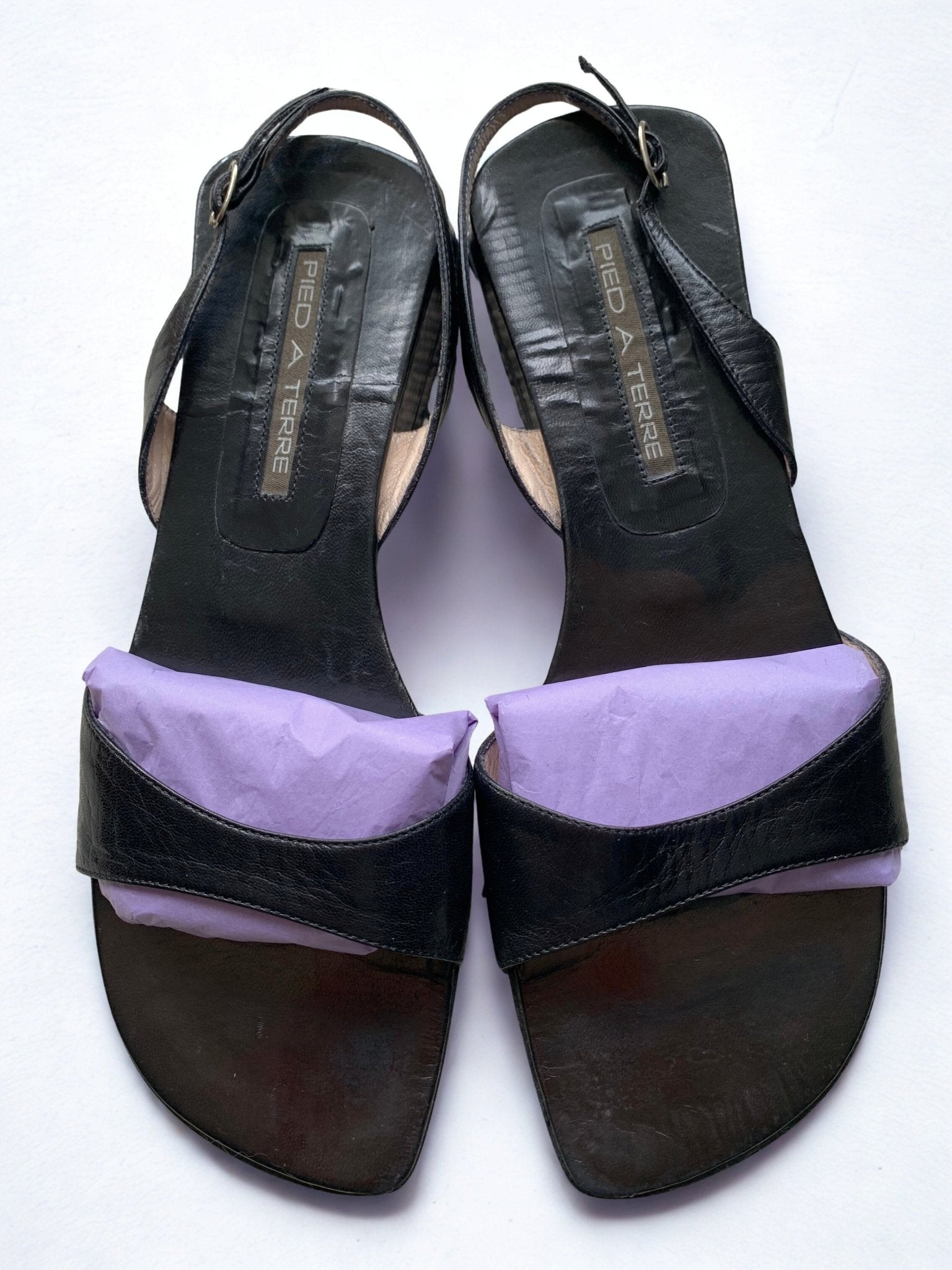 Pied à Terre black flat sandals Size 5 - KingsRoad1990