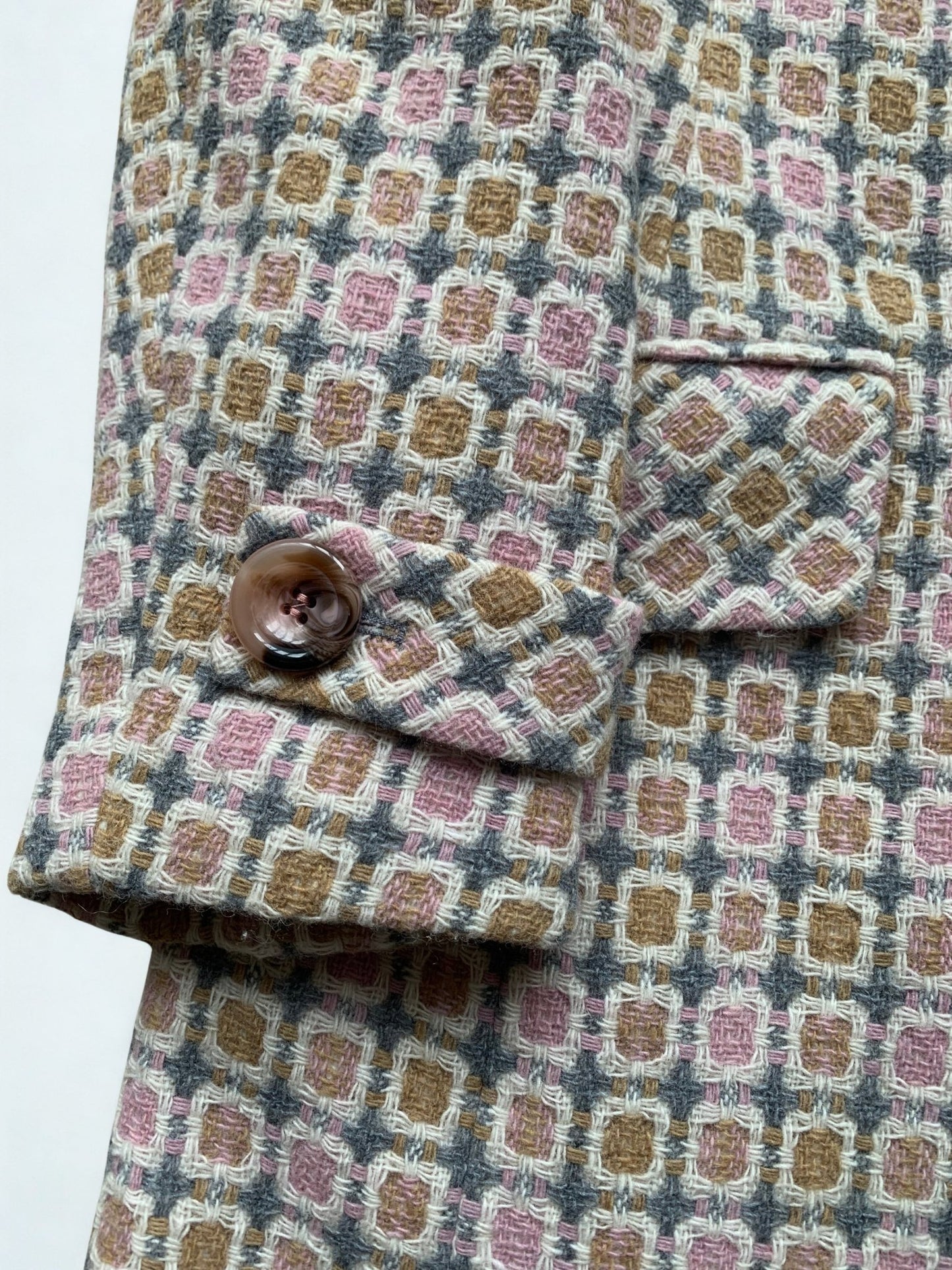 Next pink squares pattern wool coat Size 10 - KingsRoad1990