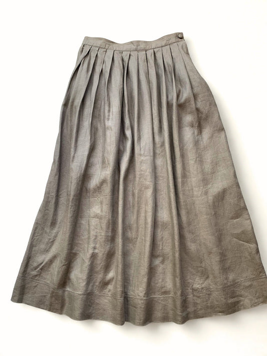 Monsoon mid - brown linen long skirt Size 8 - KingsRoad1990