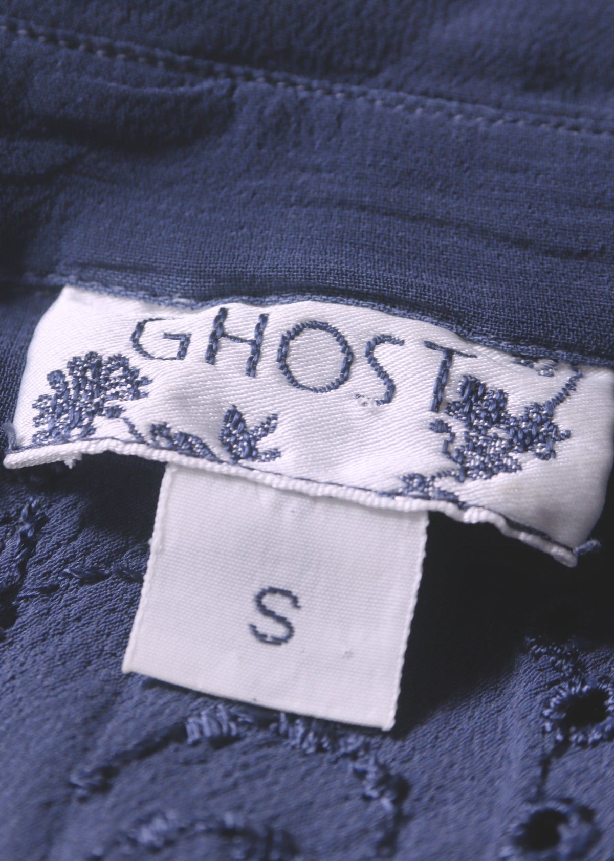 Ghost French navy viscose dress Size 8