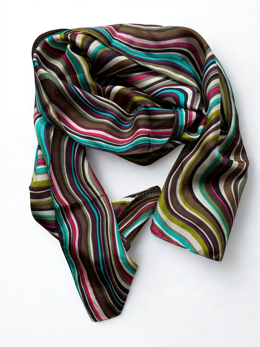 Accessorize wavy stripes silk scarf - KingsRoad1990