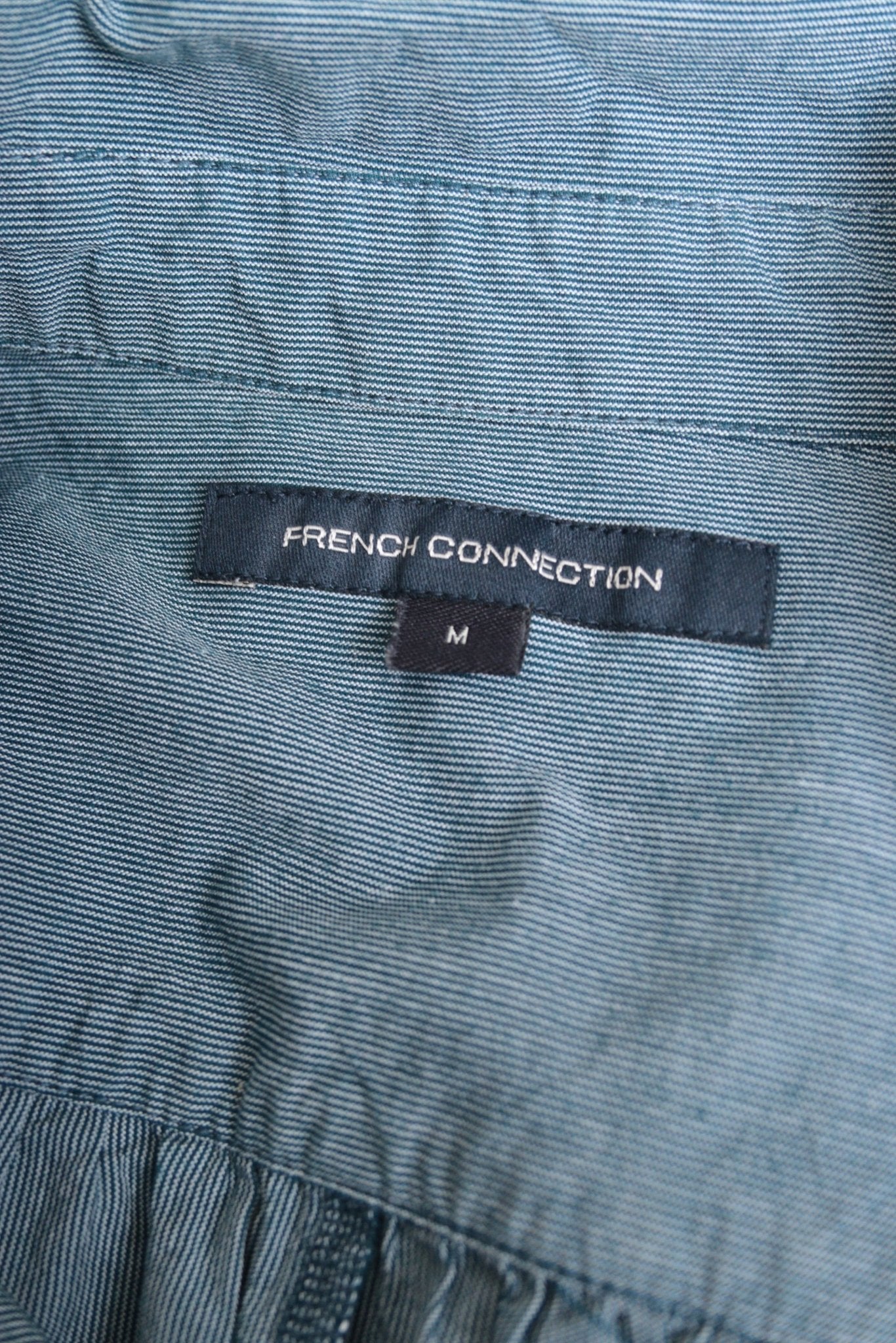 French Connection blue micro - stripe shirt dress Size 12 - 14 - KingsRoad1990