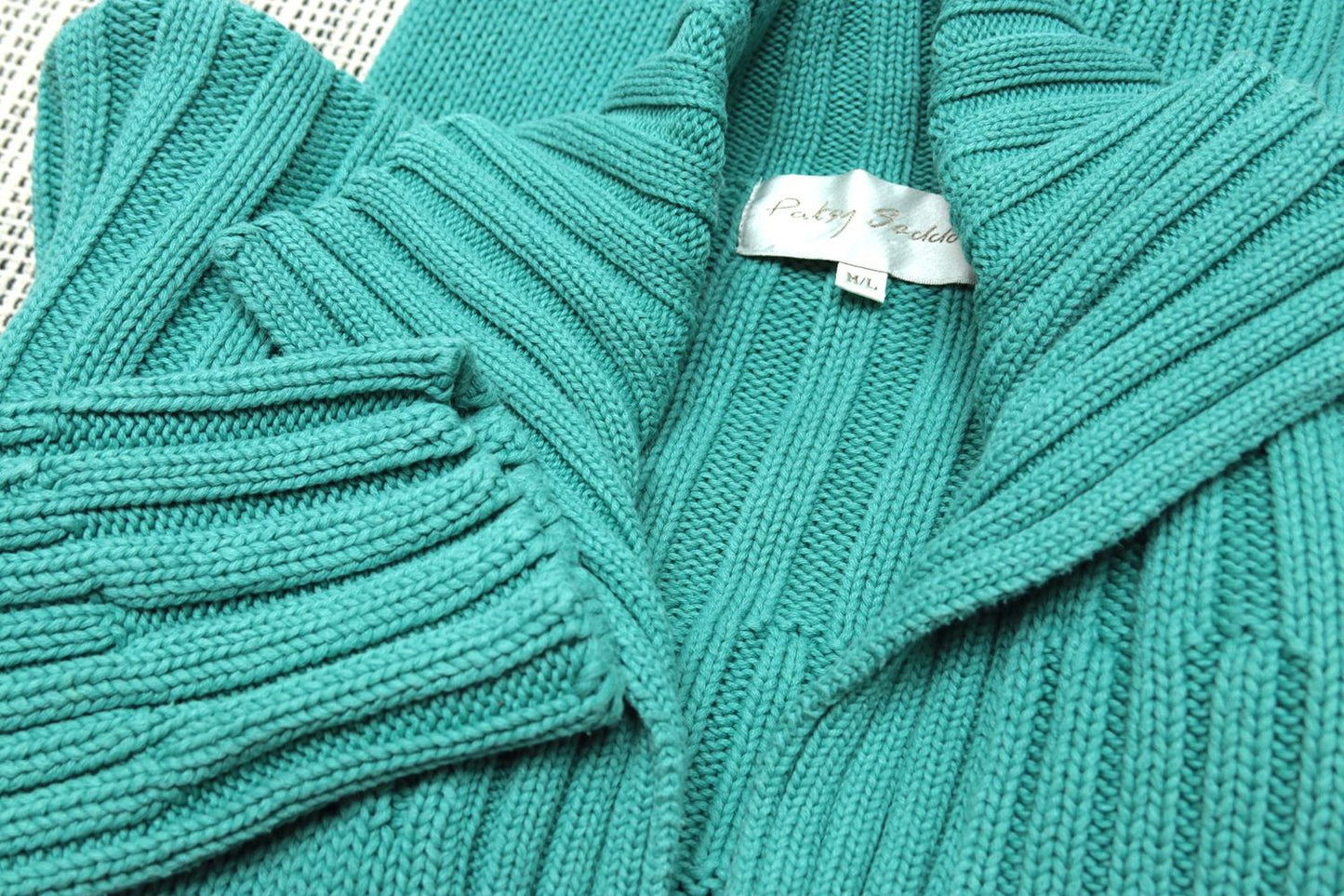 Patsy Seddon turquoise cotton jumper Size 14 - KingsRoad1990