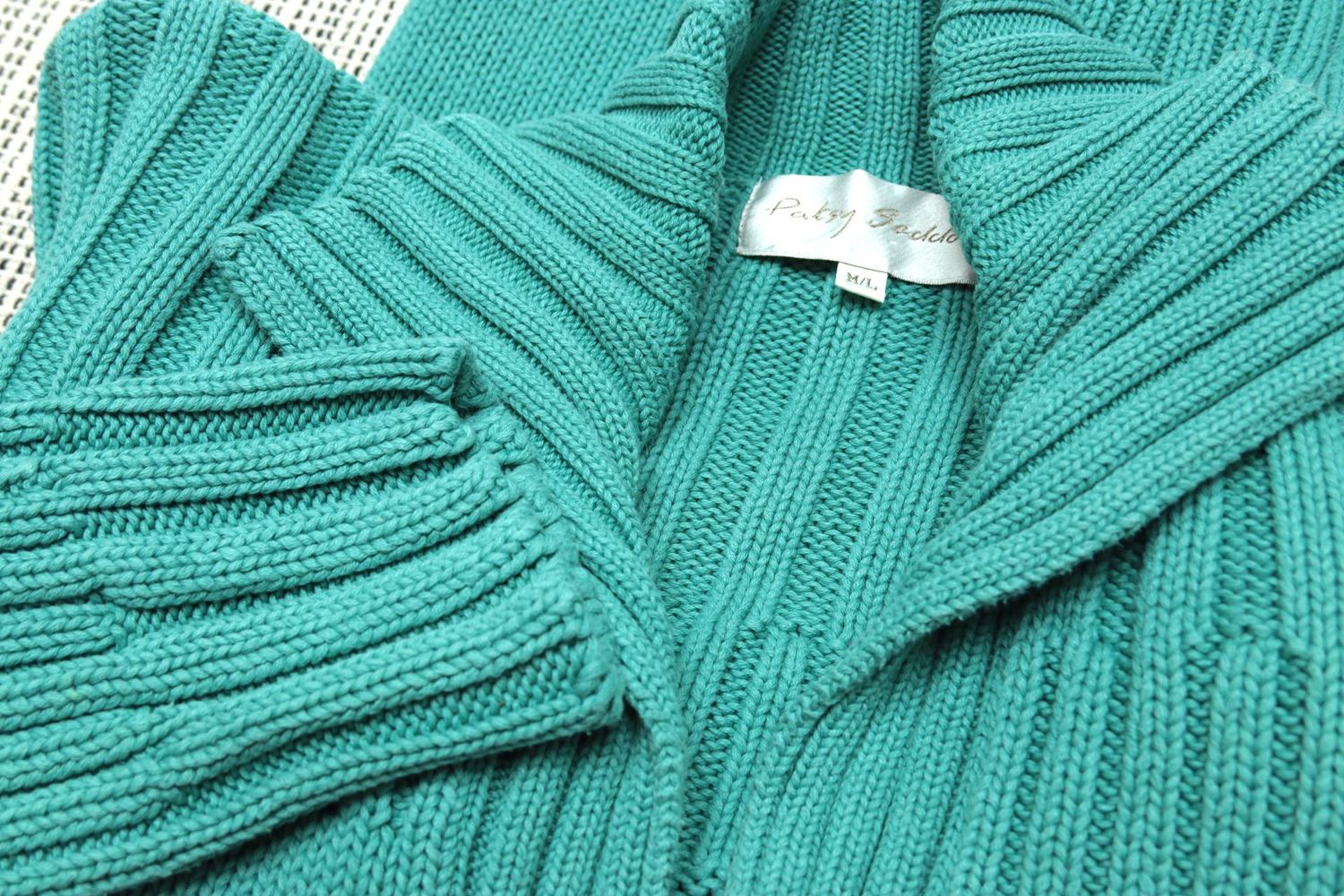 Patsy Seddon turquoise cotton jumper Size 14 - KingsRoad1990