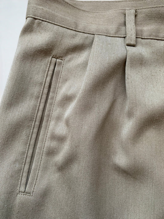 Benetton beige tapered pleat top trousers Size 12 - KingsRoad1990