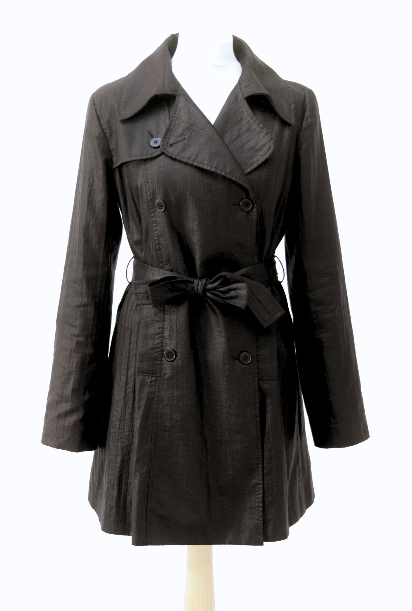 Tara Jarmon black short trench coat Size 10 - 12 - KingsRoad1990