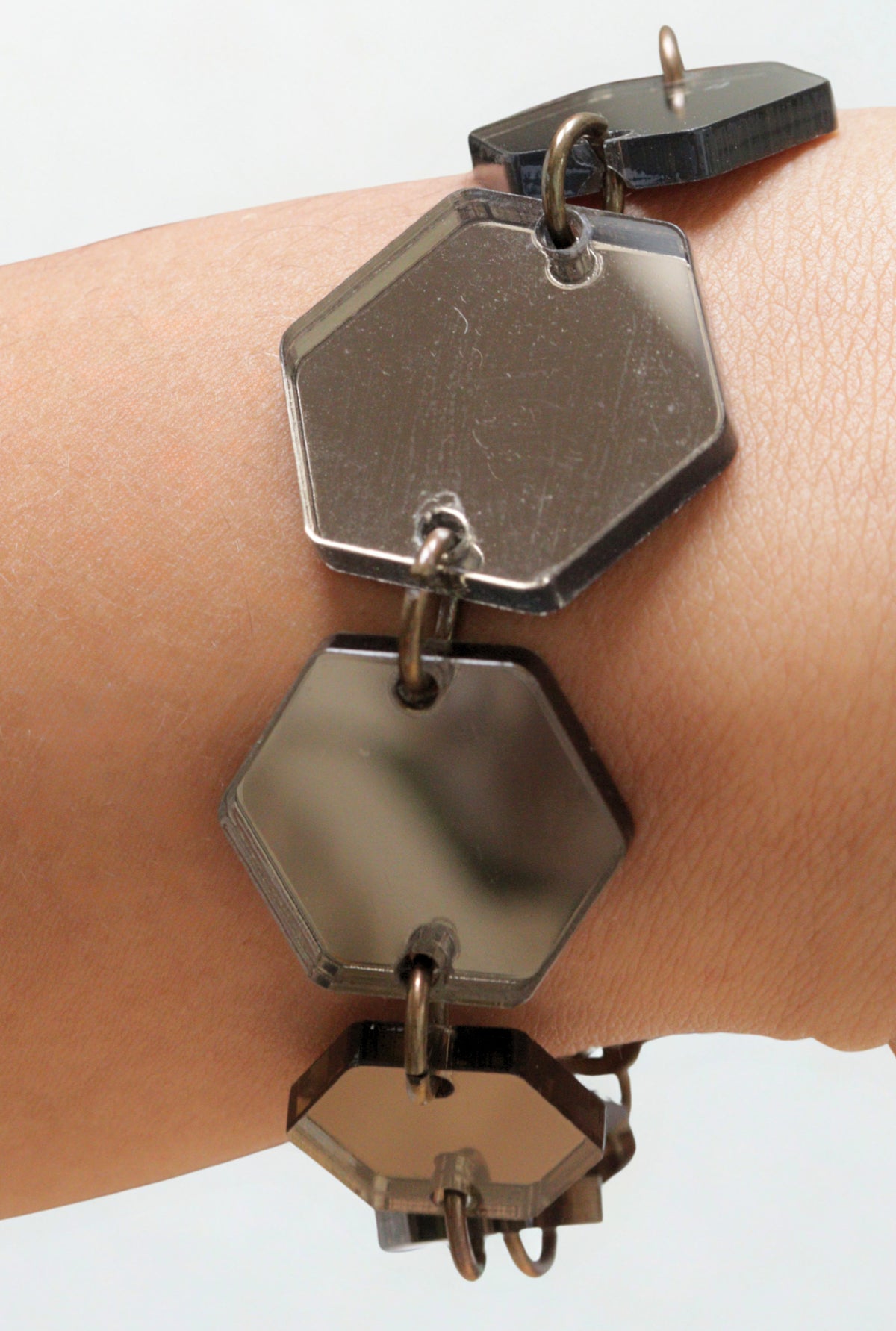 Tatty Devine brown resin hexagons bracelet