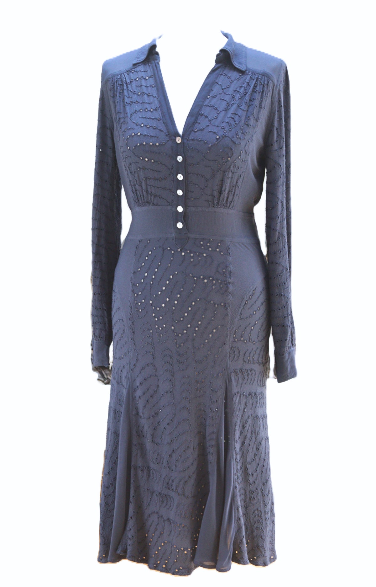 Ghost French navy viscose dress Size 8