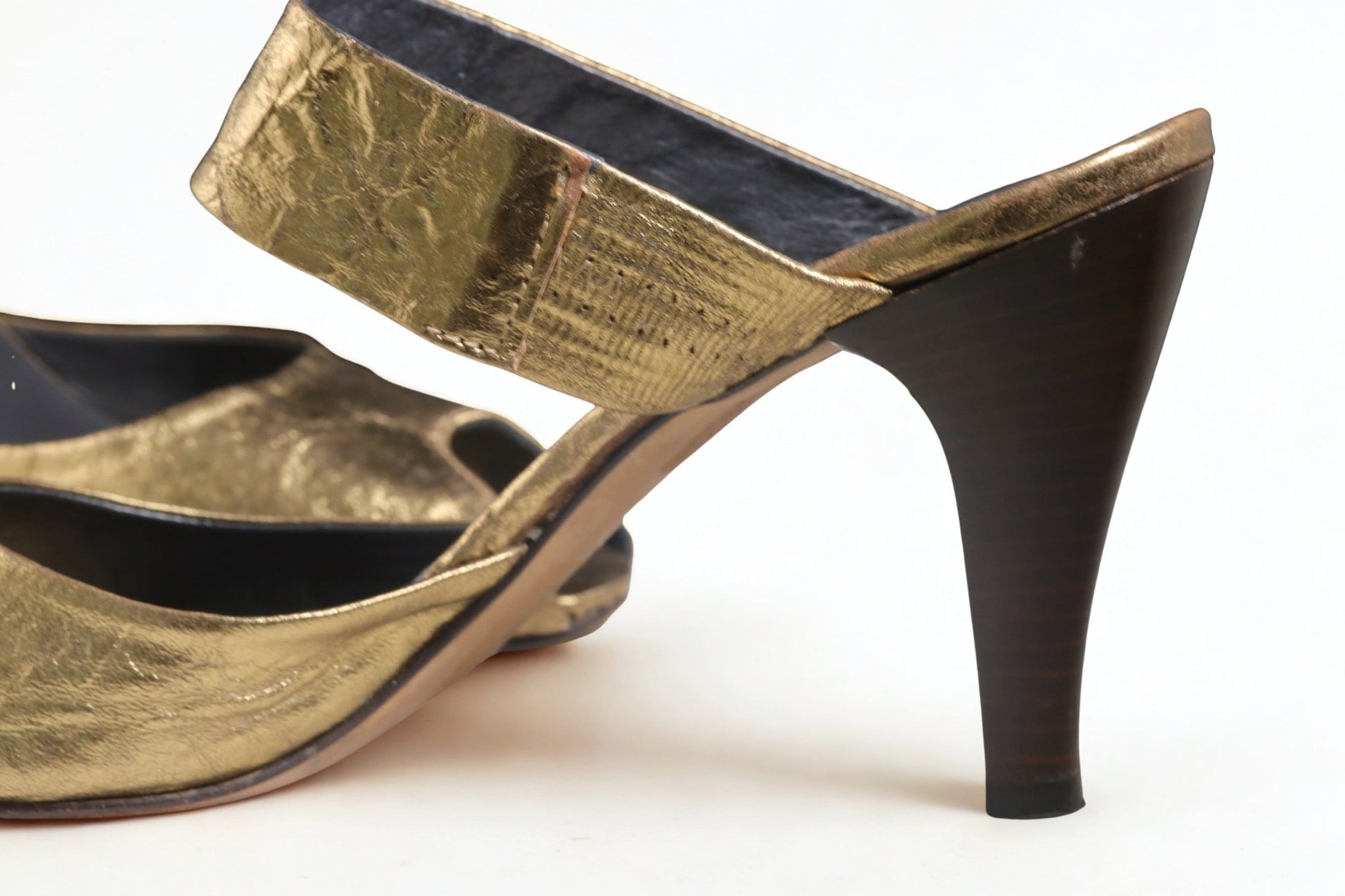 Pied à Terre gold peep - toe mules Size 6 - KingsRoad1990