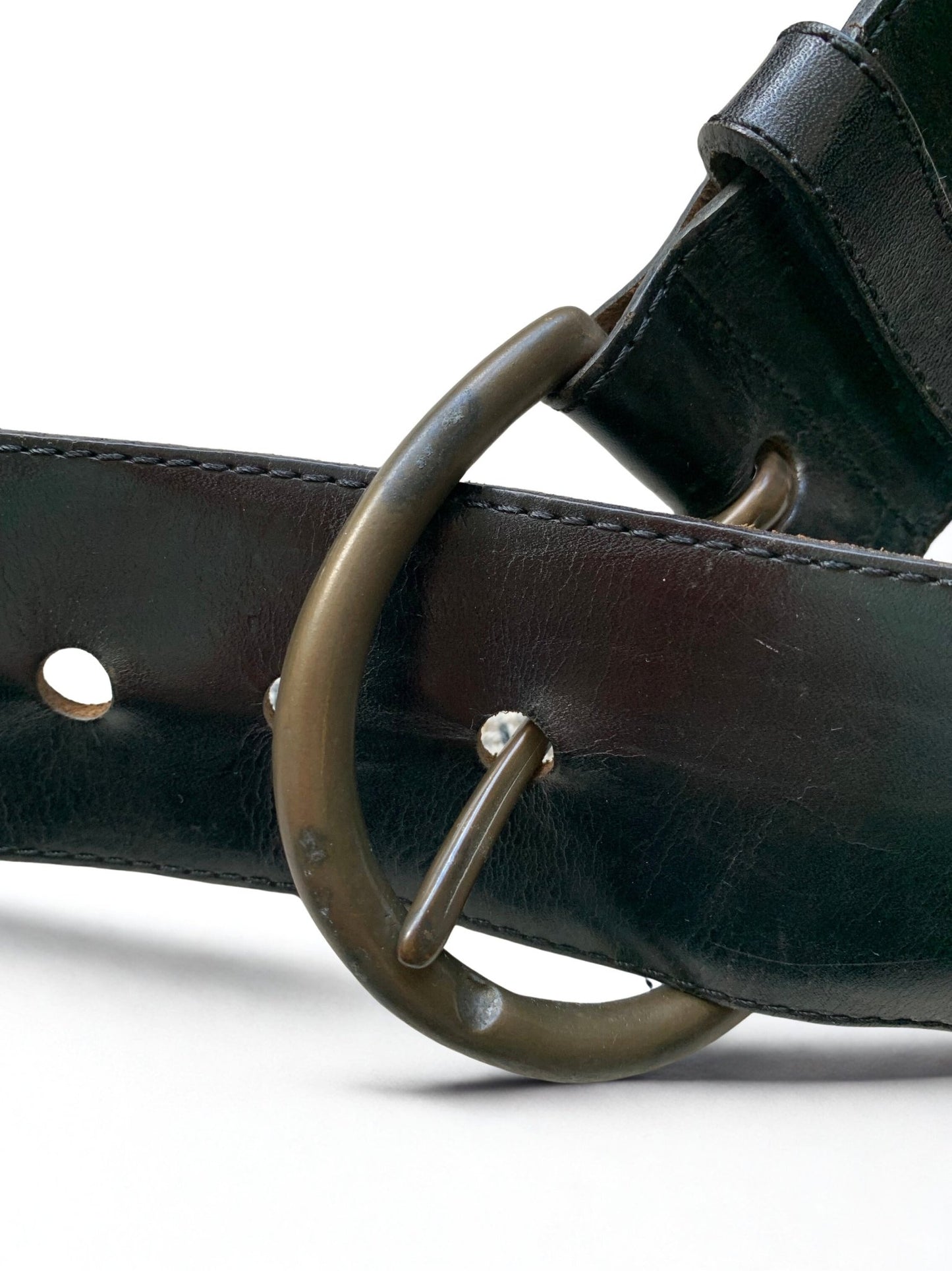 Bertie wide black woven belt - KingsRoad1990