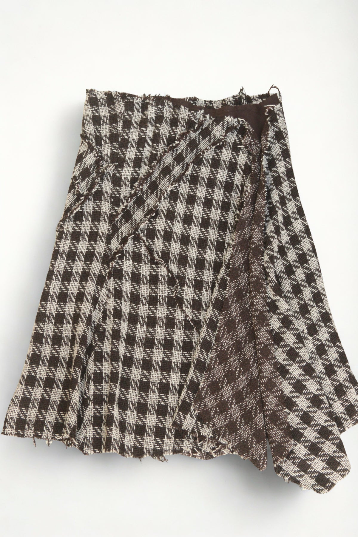 Almost Famous brown checked wool blend skirt Size 16