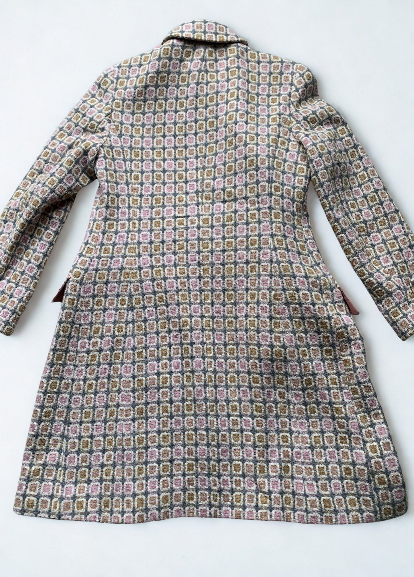 Next pink squares pattern wool coat Size 10 - KingsRoad1990