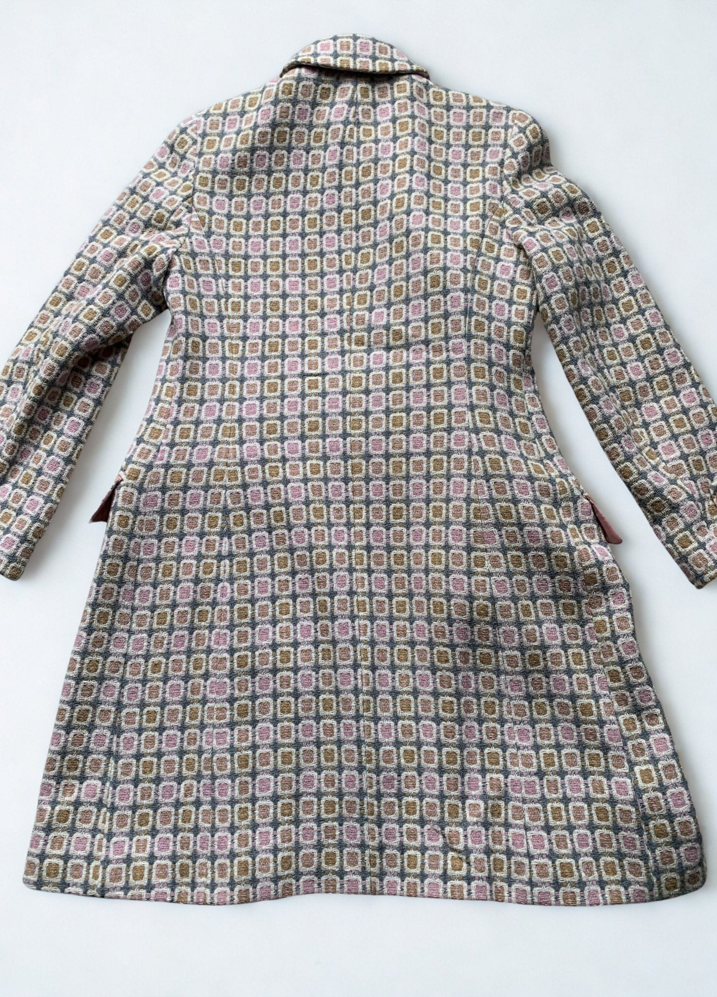 Next pink squares pattern wool coat Size 10 - KingsRoad1990