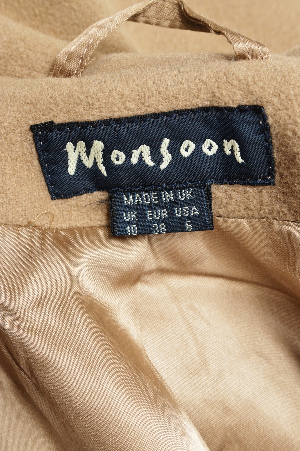Monsoon camel wool wrap coat