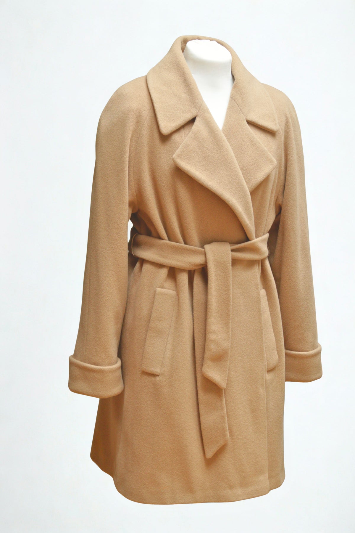Monsoon camel wool wrap coat