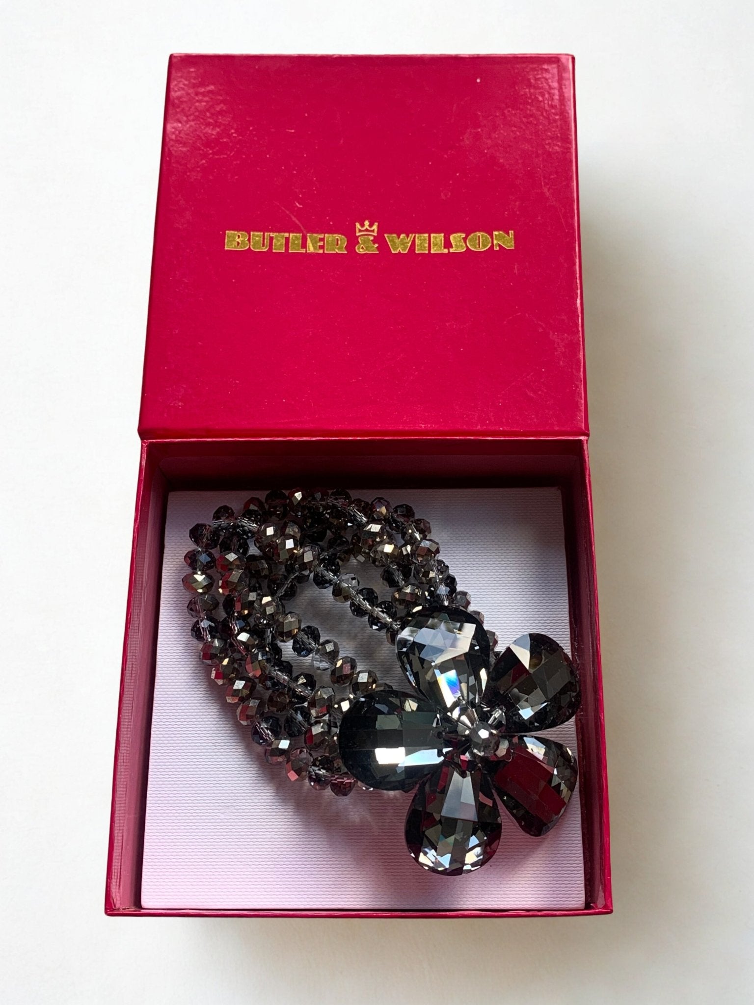 Butler & Wilson dark grey corsage resin bracelet - KingsRoad1990