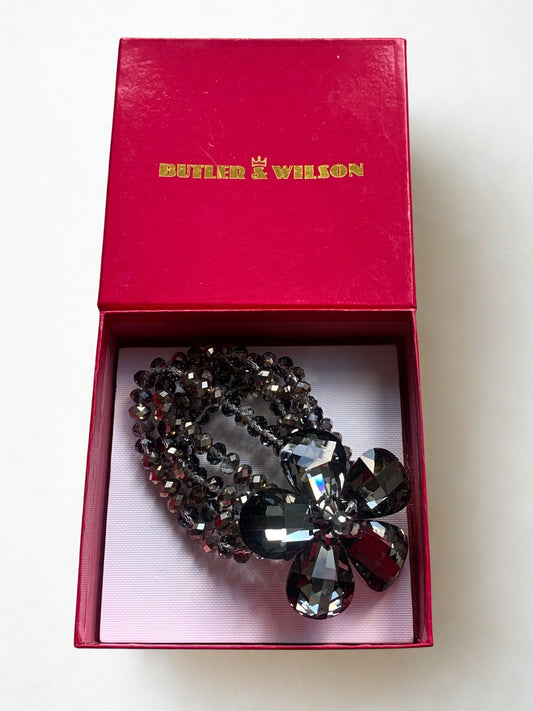 Butler & Wilson dark grey corsage resin bracelet - KingsRoad1990