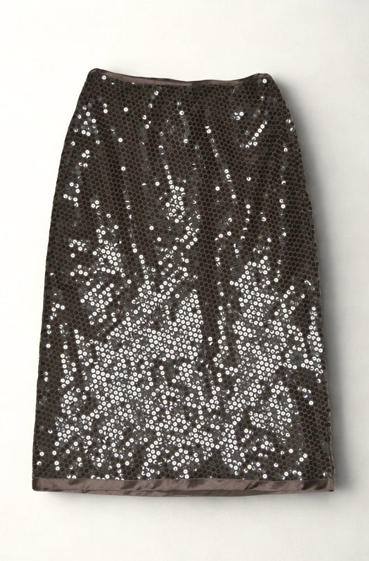 whistles brown sequin skirt