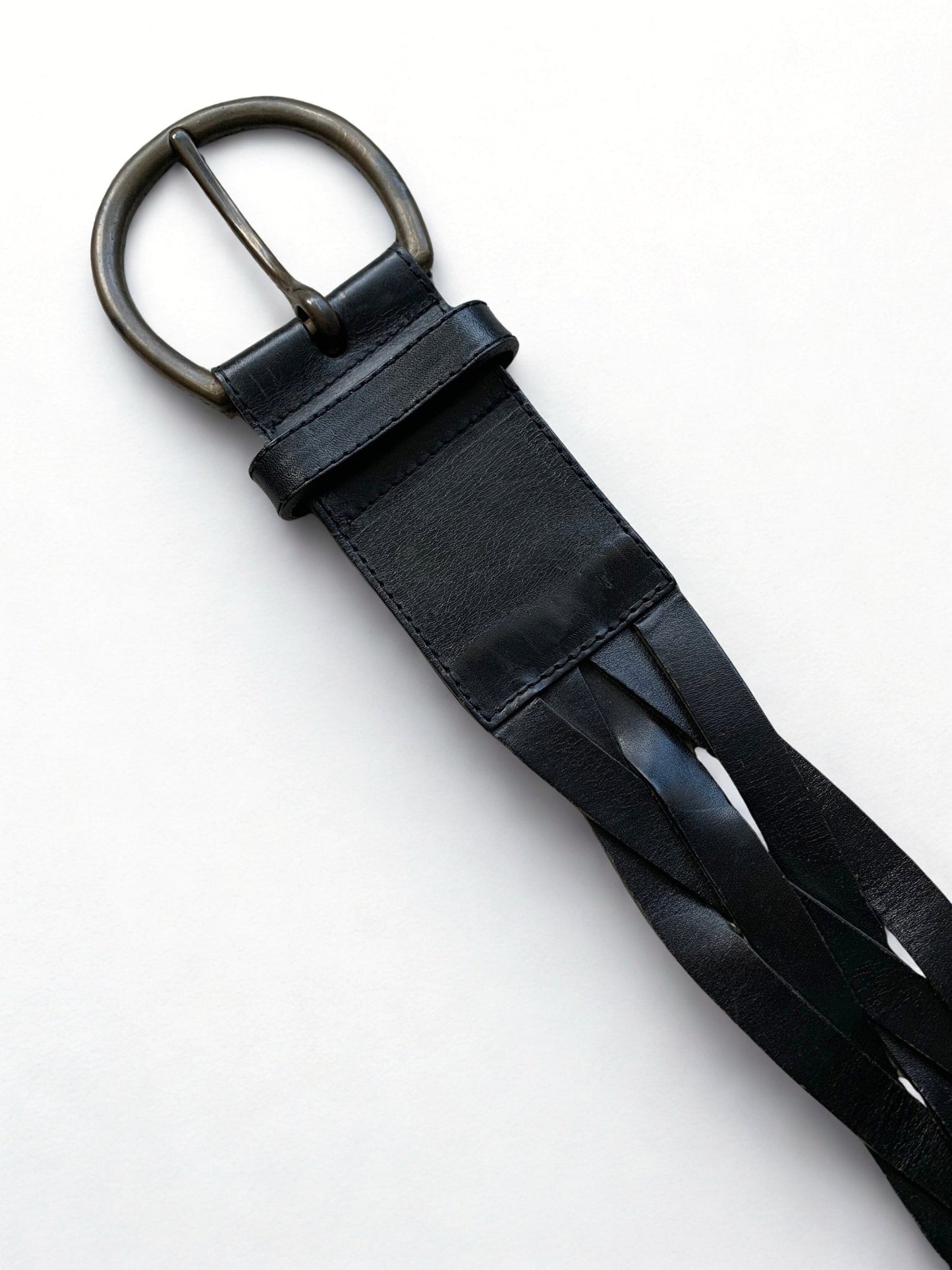 Bertie wide black woven belt - KingsRoad1990