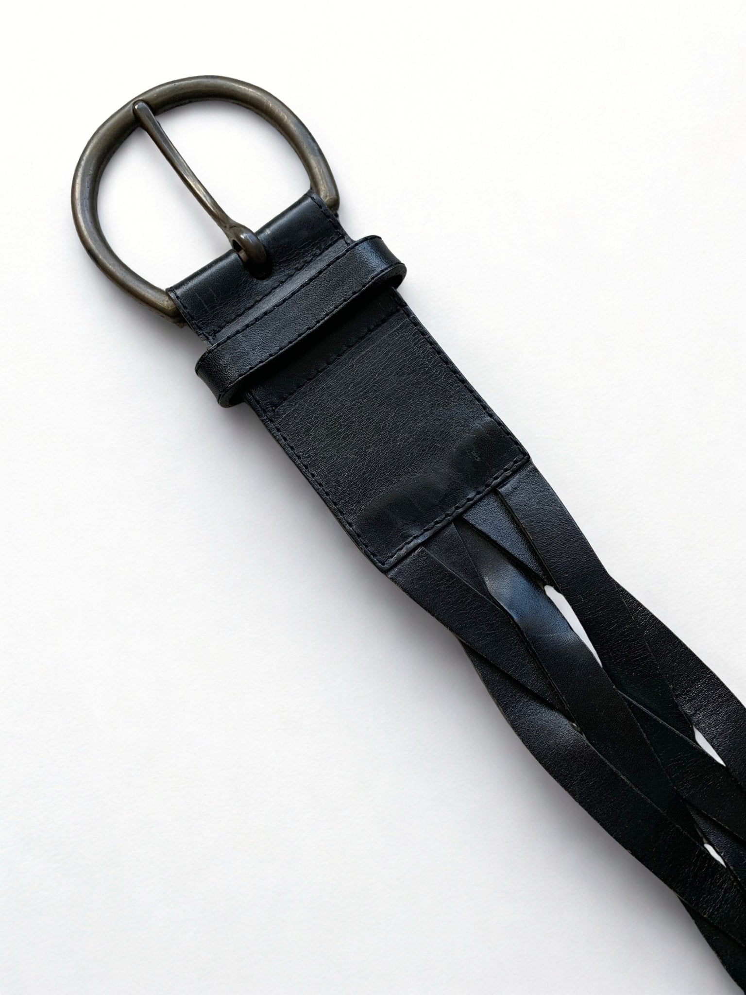 Bertie wide black woven belt - KingsRoad1990