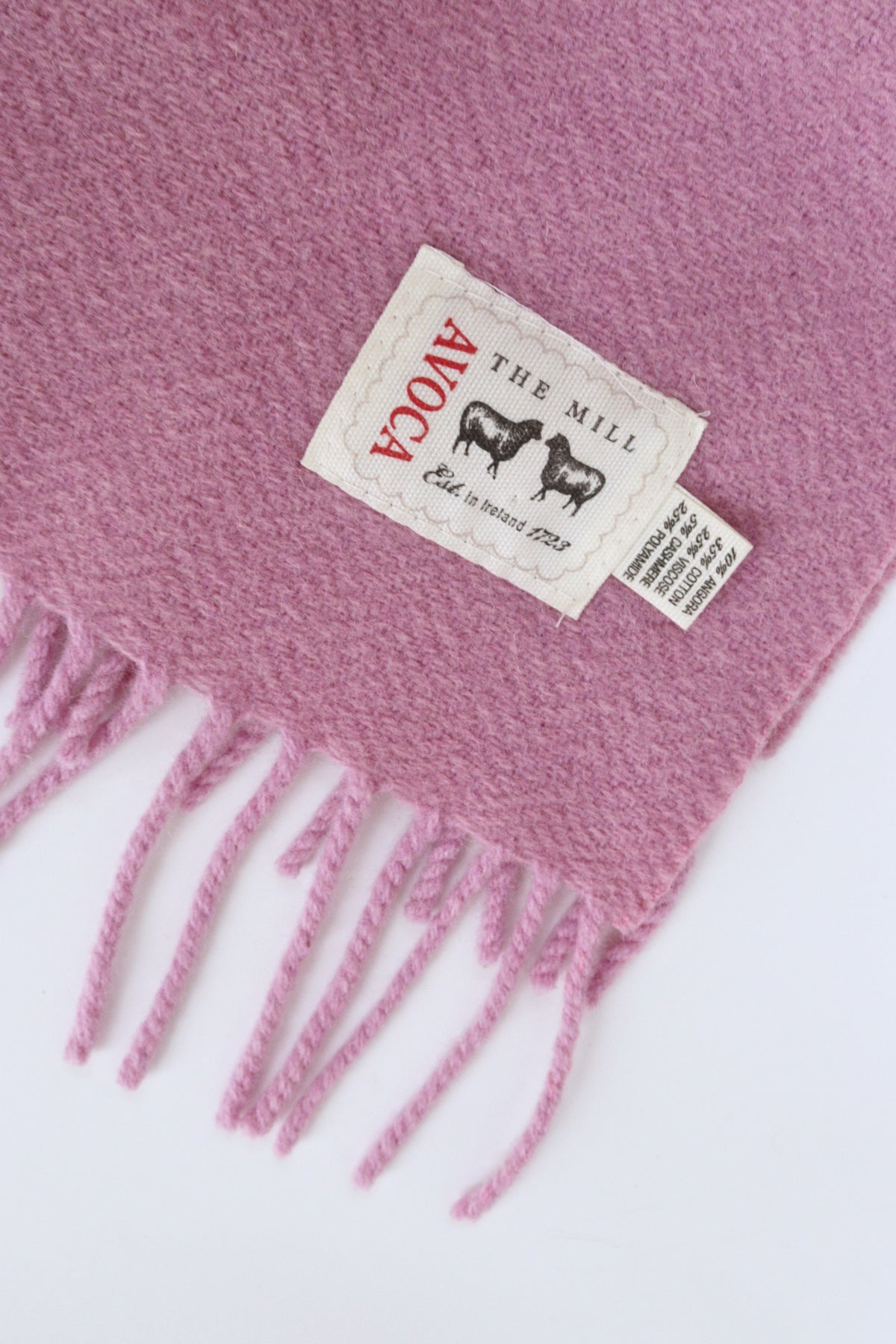 Avoca dusky pink wool scarf