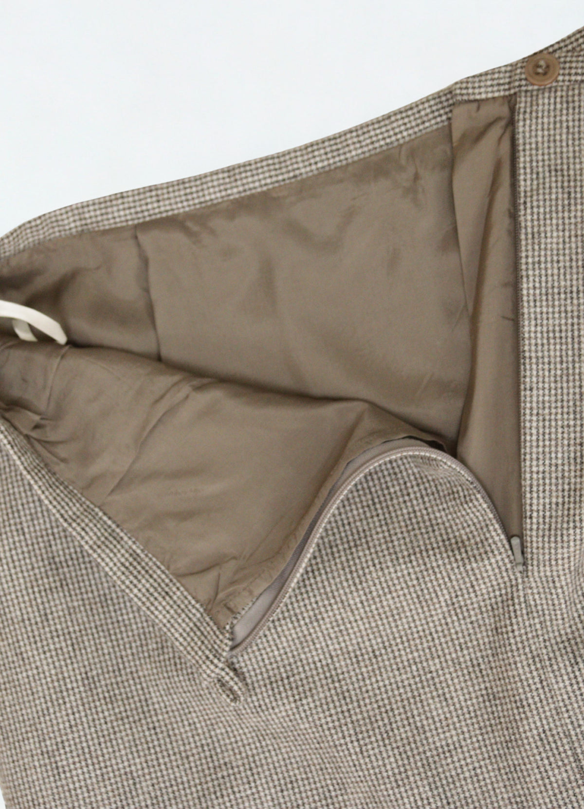 Monsoon beige dog tooth check wool column skirt