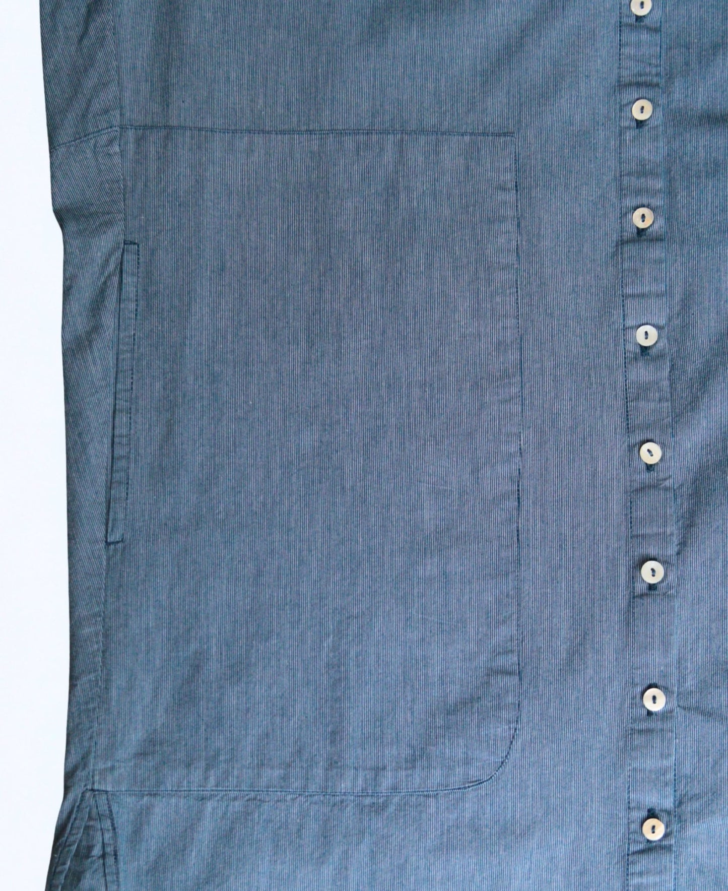 French Connection blue micro - stripe shirt dress Size 12 - 14 - KingsRoad1990