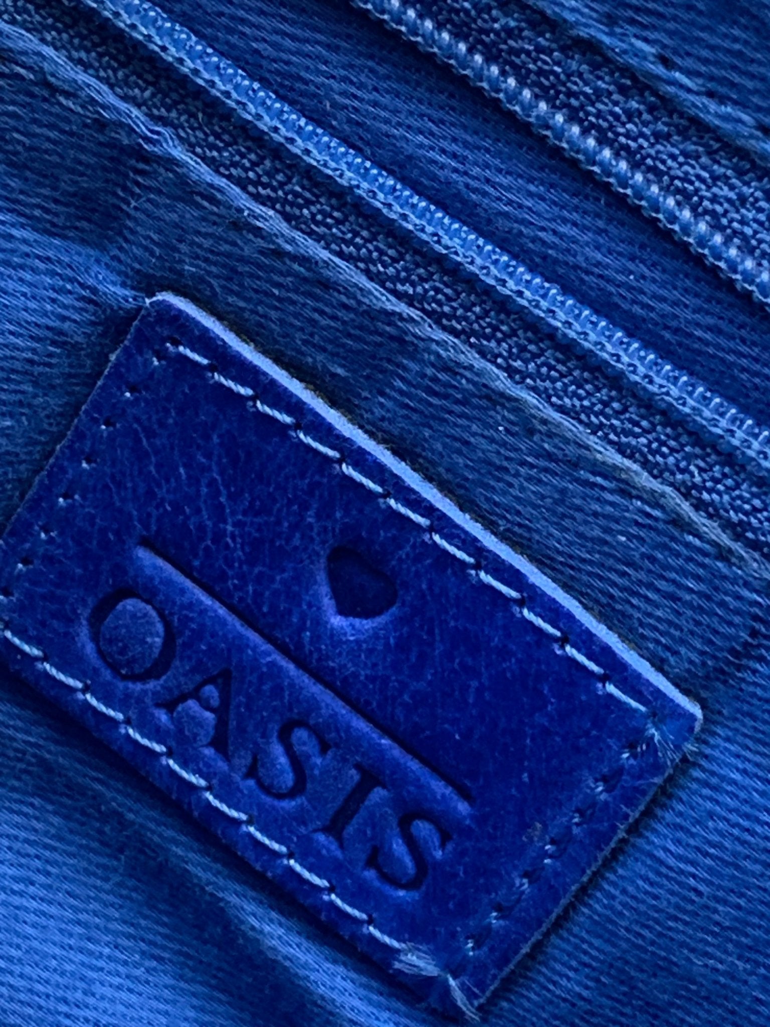 Oasis electric blue suede & leather bag with chain strap - KingsRoad1990
