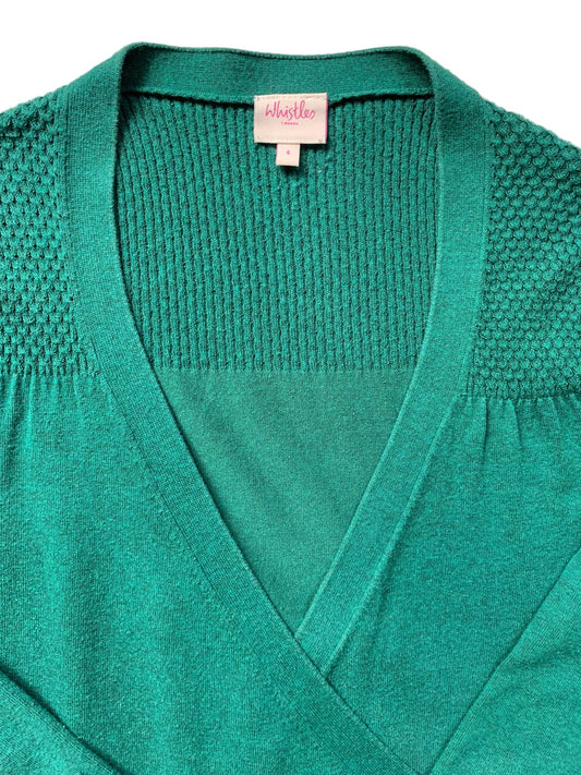 Whistles green cotton blend wrap cardigan UK 12 - KingsRoad1990